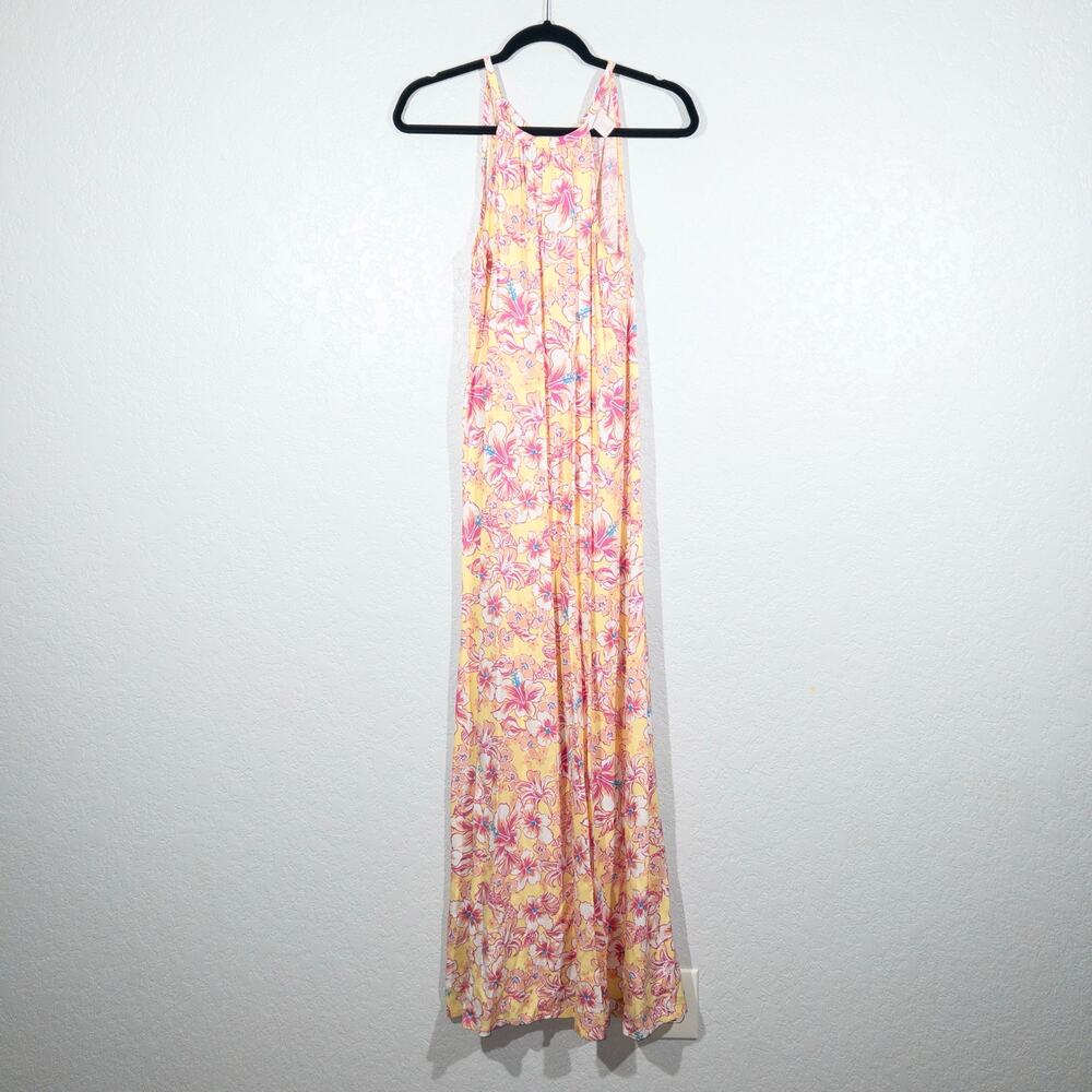 New St. Tropez West Tropical Floral Maxi Dress Size Small